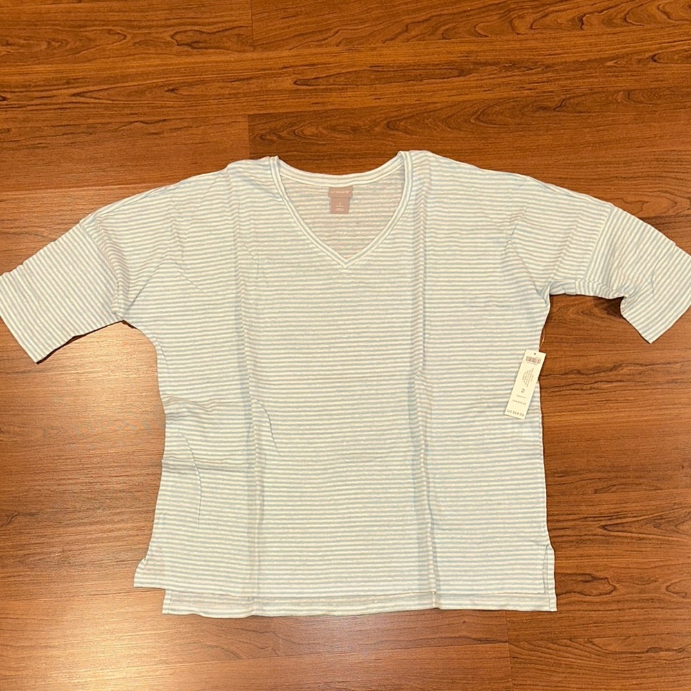Blue and White Striped Shirt